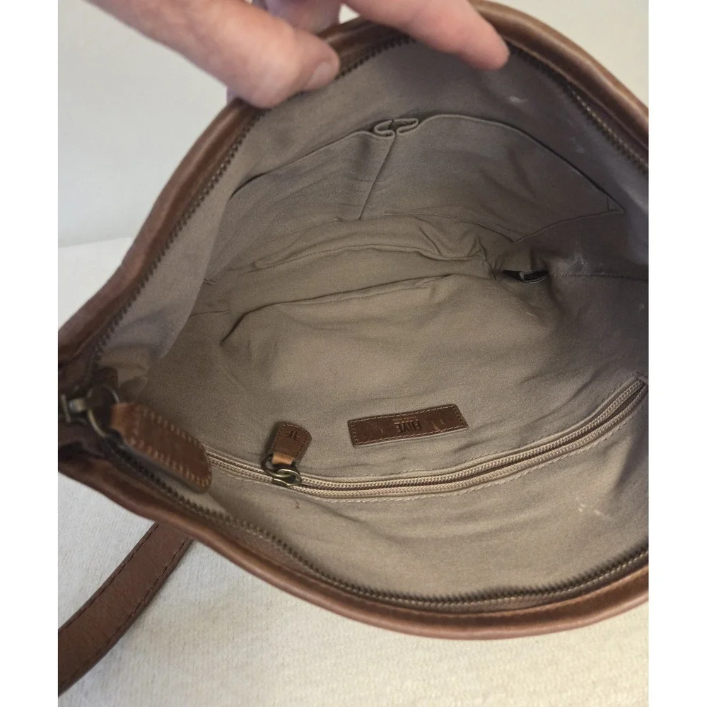 Frye New‎ Oriana Cognac Brown Woven Leather Hobo Shoulder Bag Long Tassel